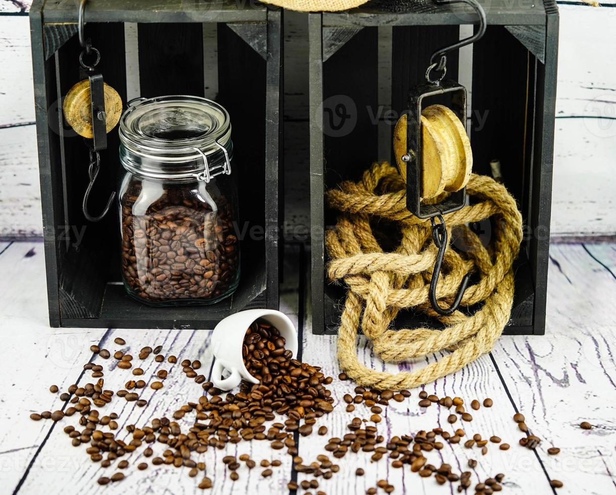 freshly roasted brown coffee beans photo