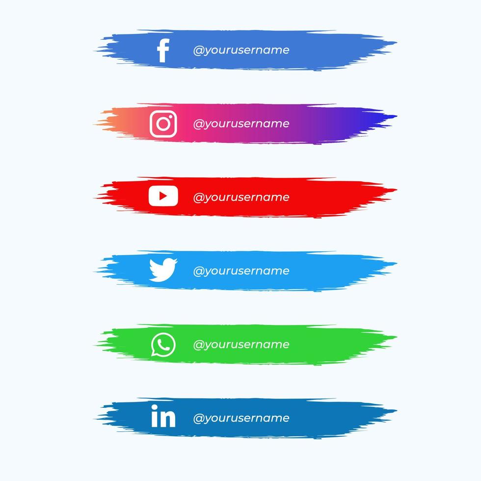 paquete de tercios inferiores de redes sociales vector