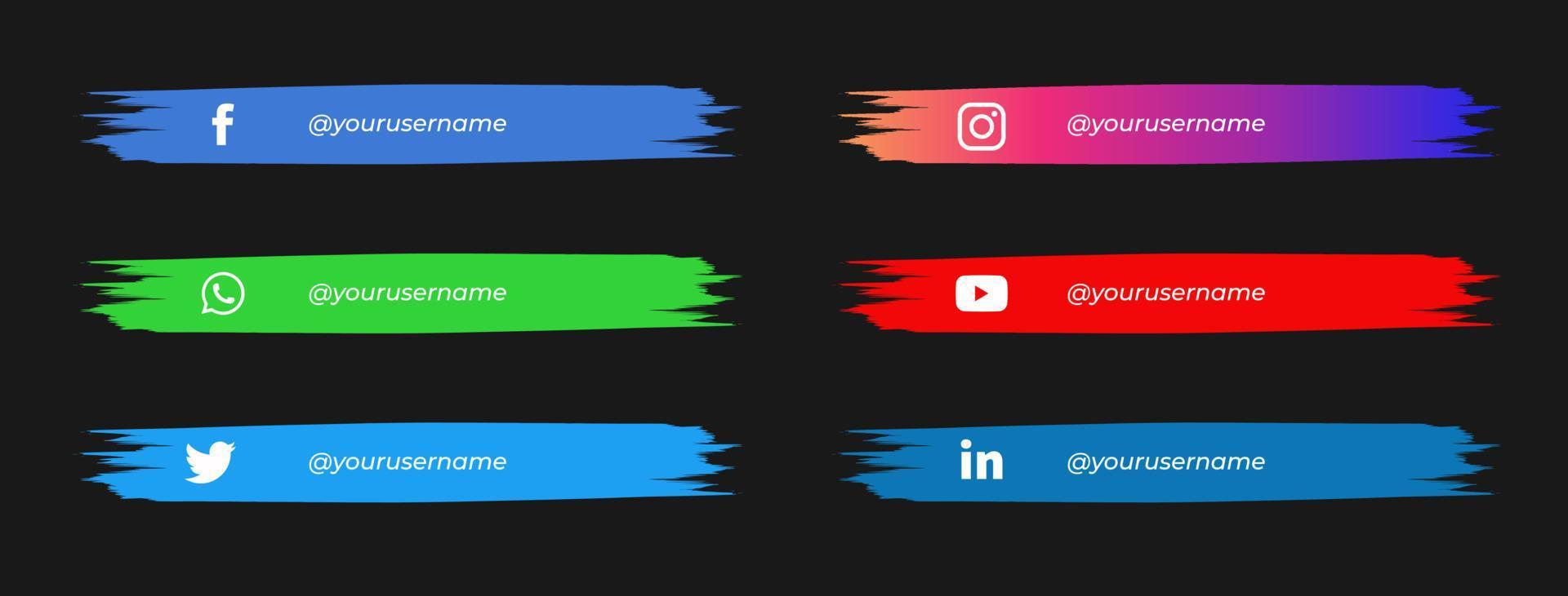 social media lower thirds pack vector