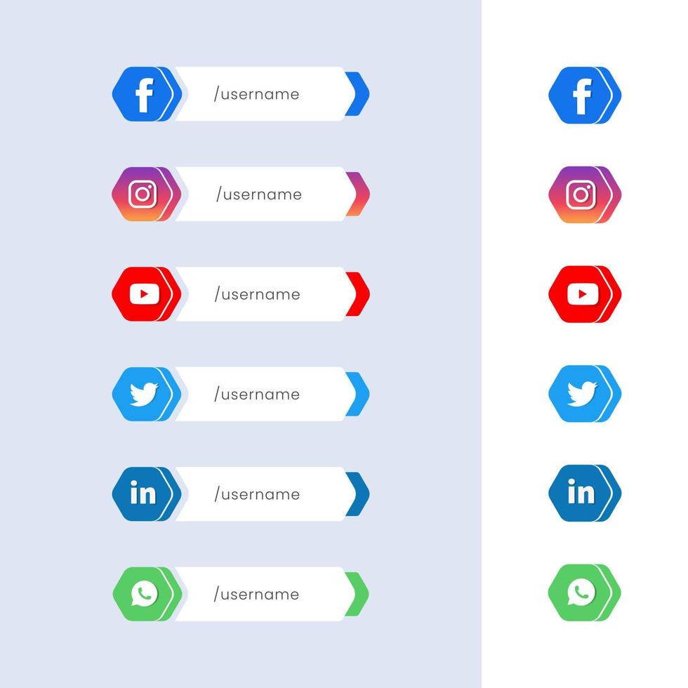 paquete de tercios inferiores de redes sociales vector