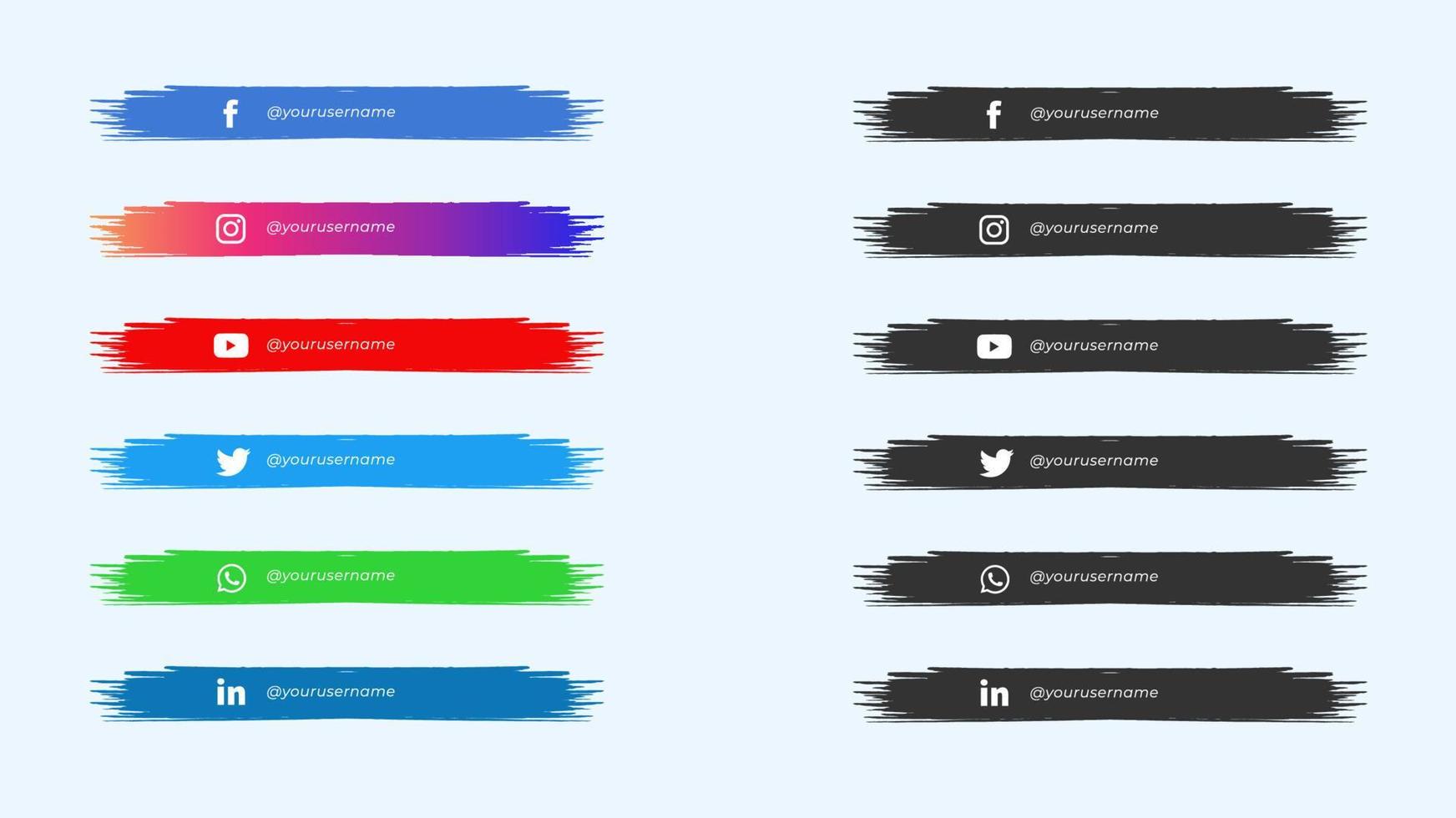 paquete de tercios inferiores de redes sociales vector