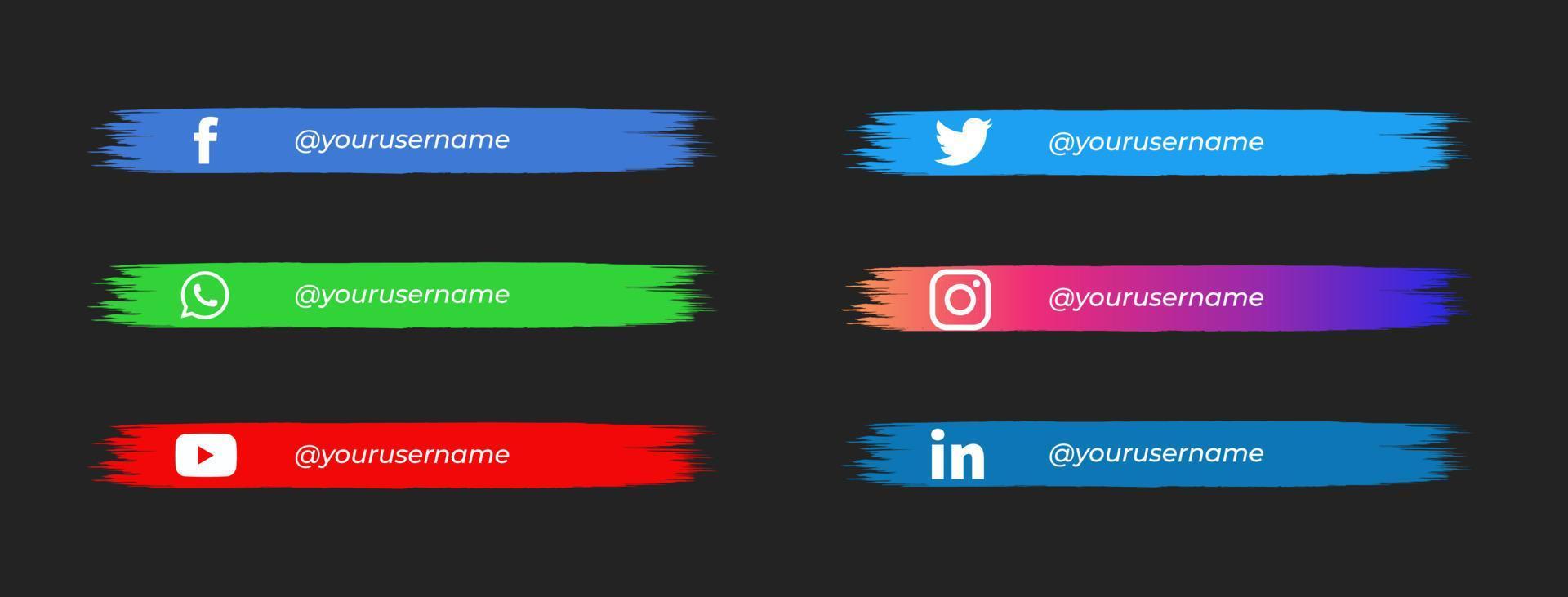 social media lower thirds pack vector