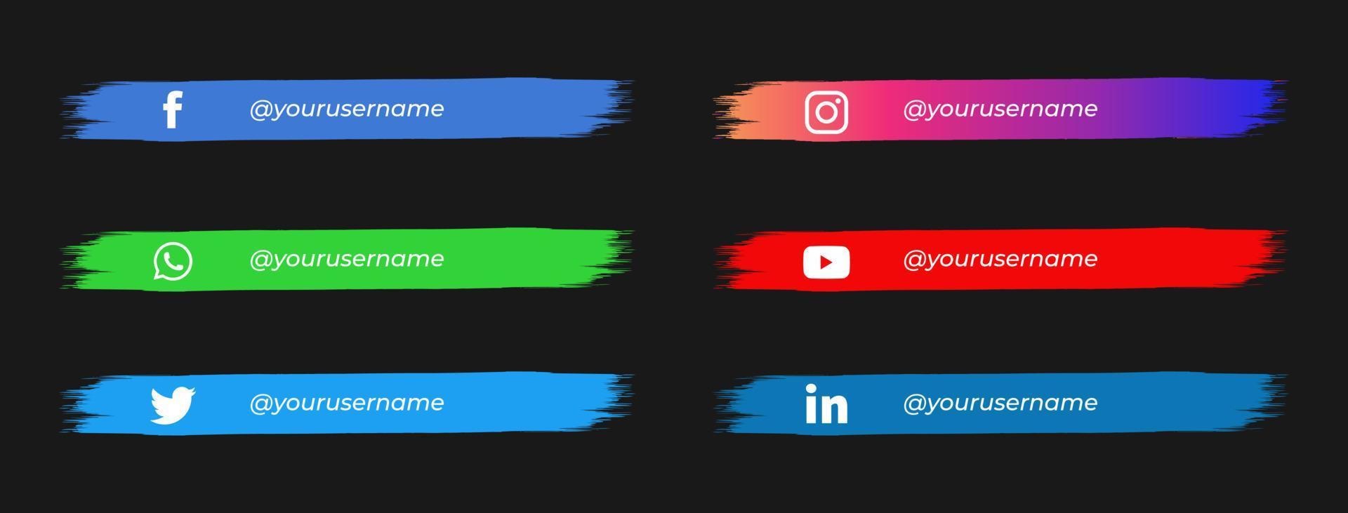 social media lower thirds pack vector