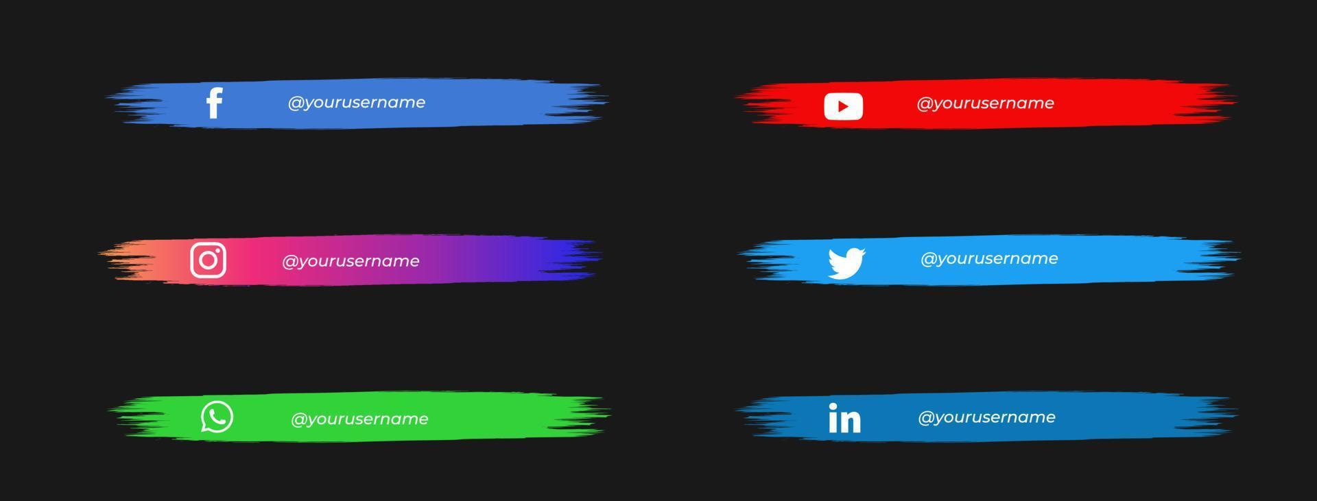 social media lower thirds pack vector