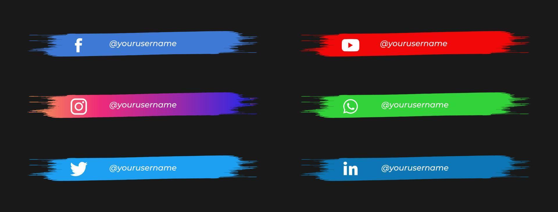 social media lower thirds pack vector