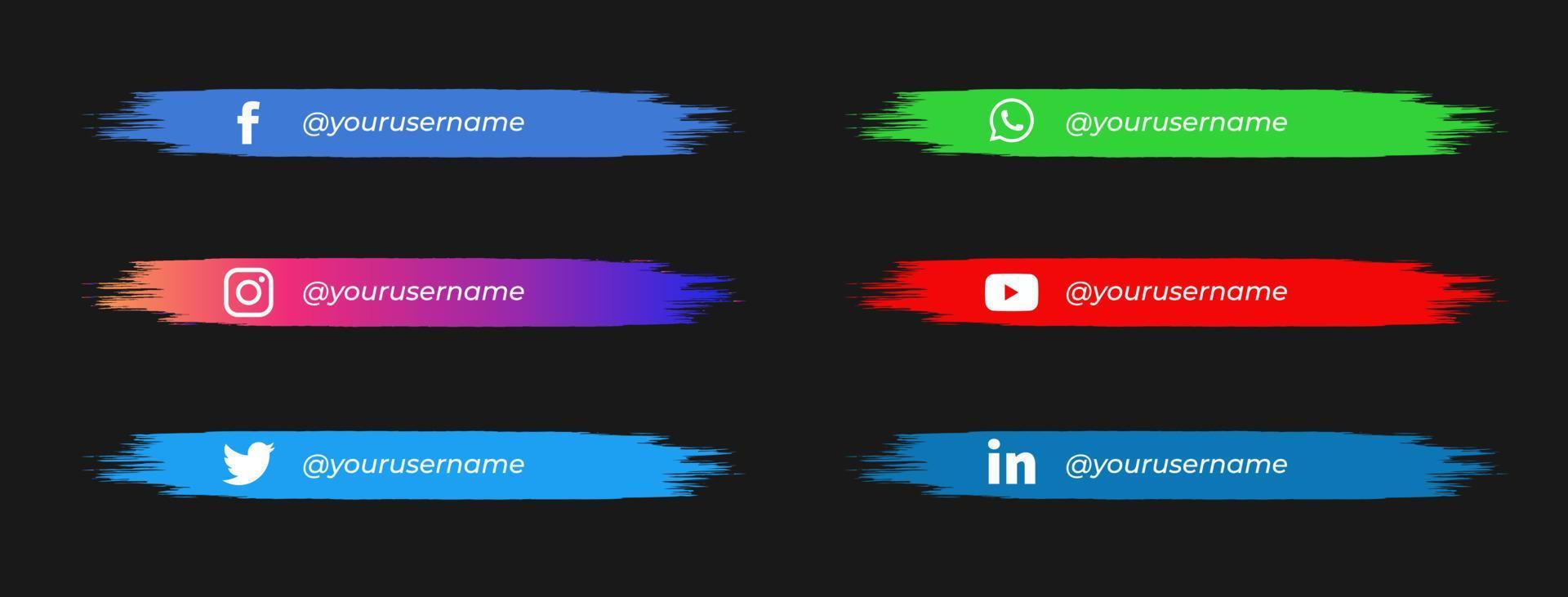 social media lower thirds pack vector