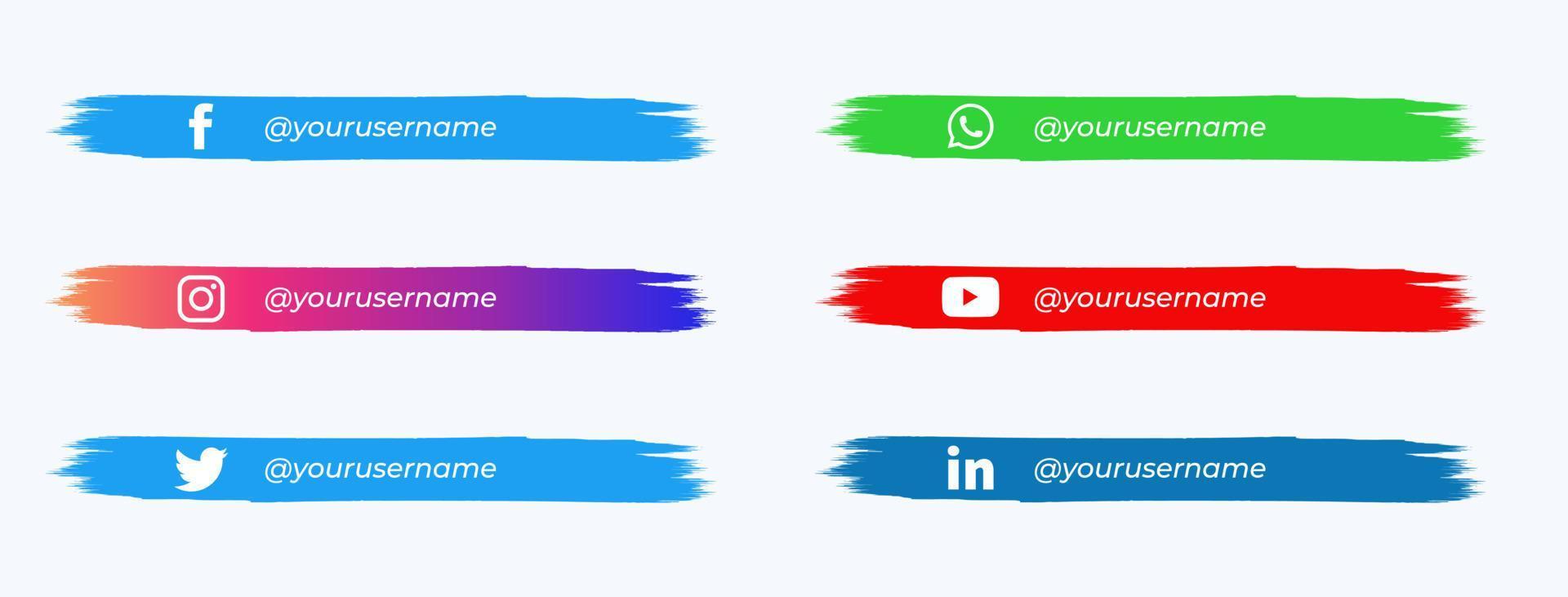 paquete de tercios inferiores de redes sociales vector