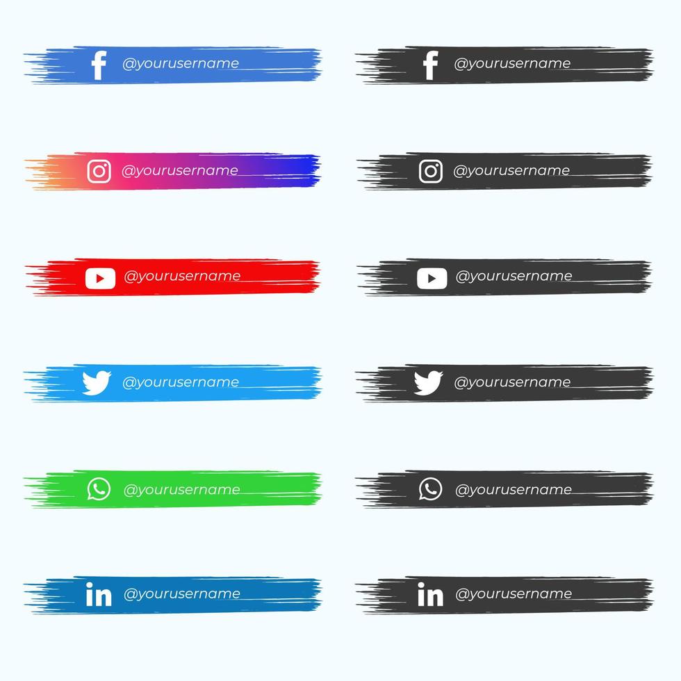 social media lower thirds pack vector