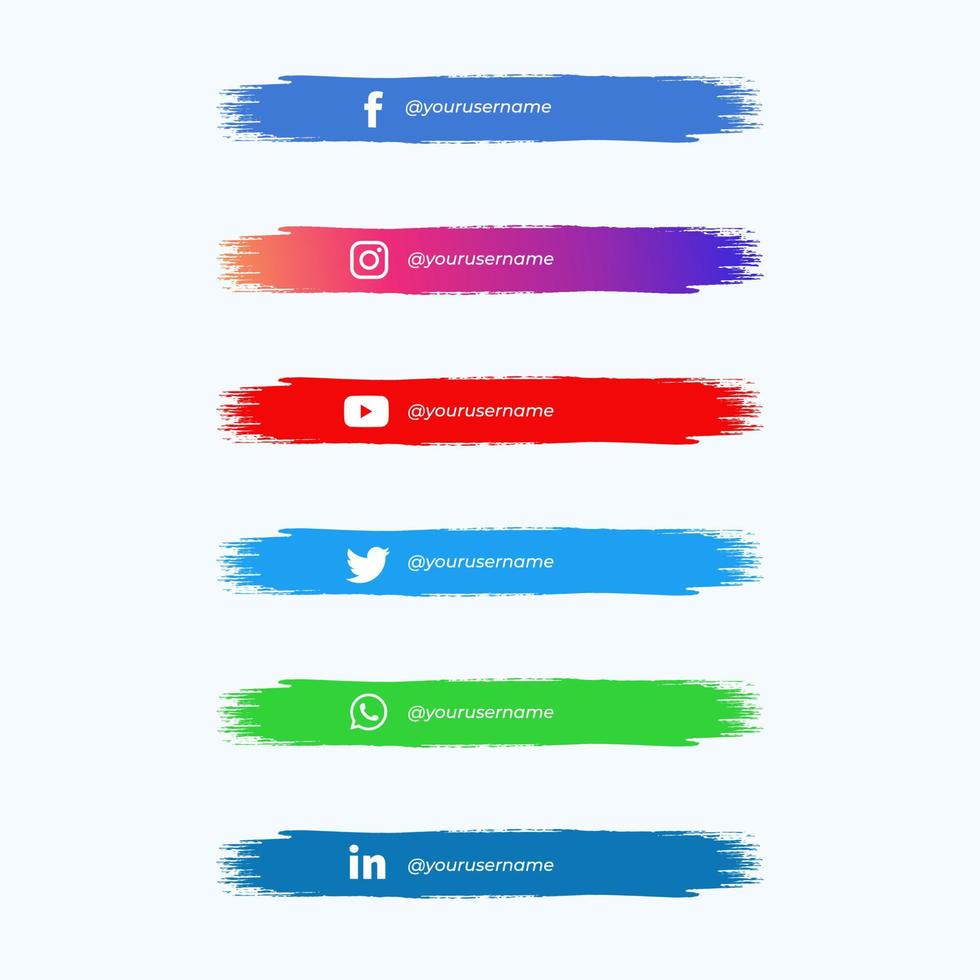 paquete de tercios inferiores de redes sociales vector