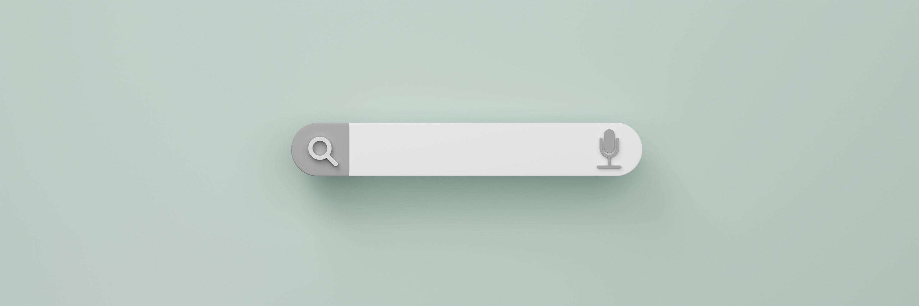 Minimal blank search bar on pastel background 3D render illustration photo