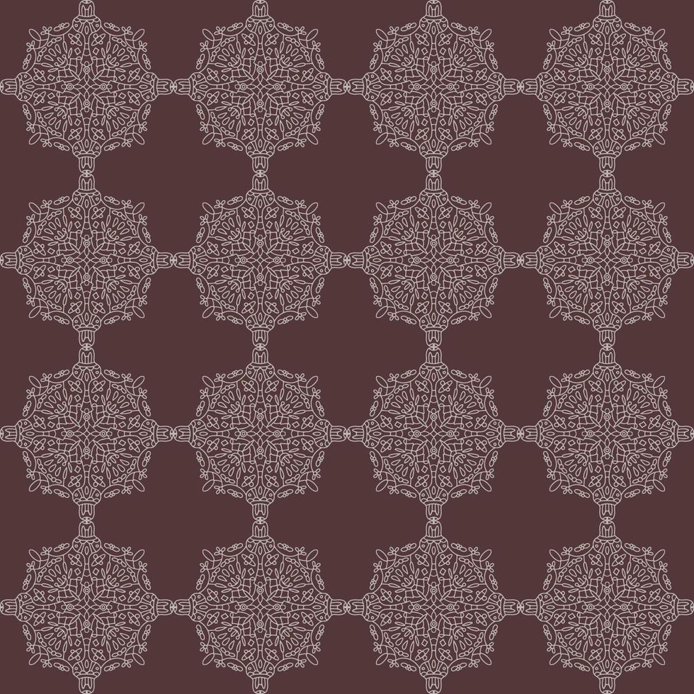 Seamless pattern. Mandala art illustration ornament. Vector hand drawn, line art. In the style of a lace pattern