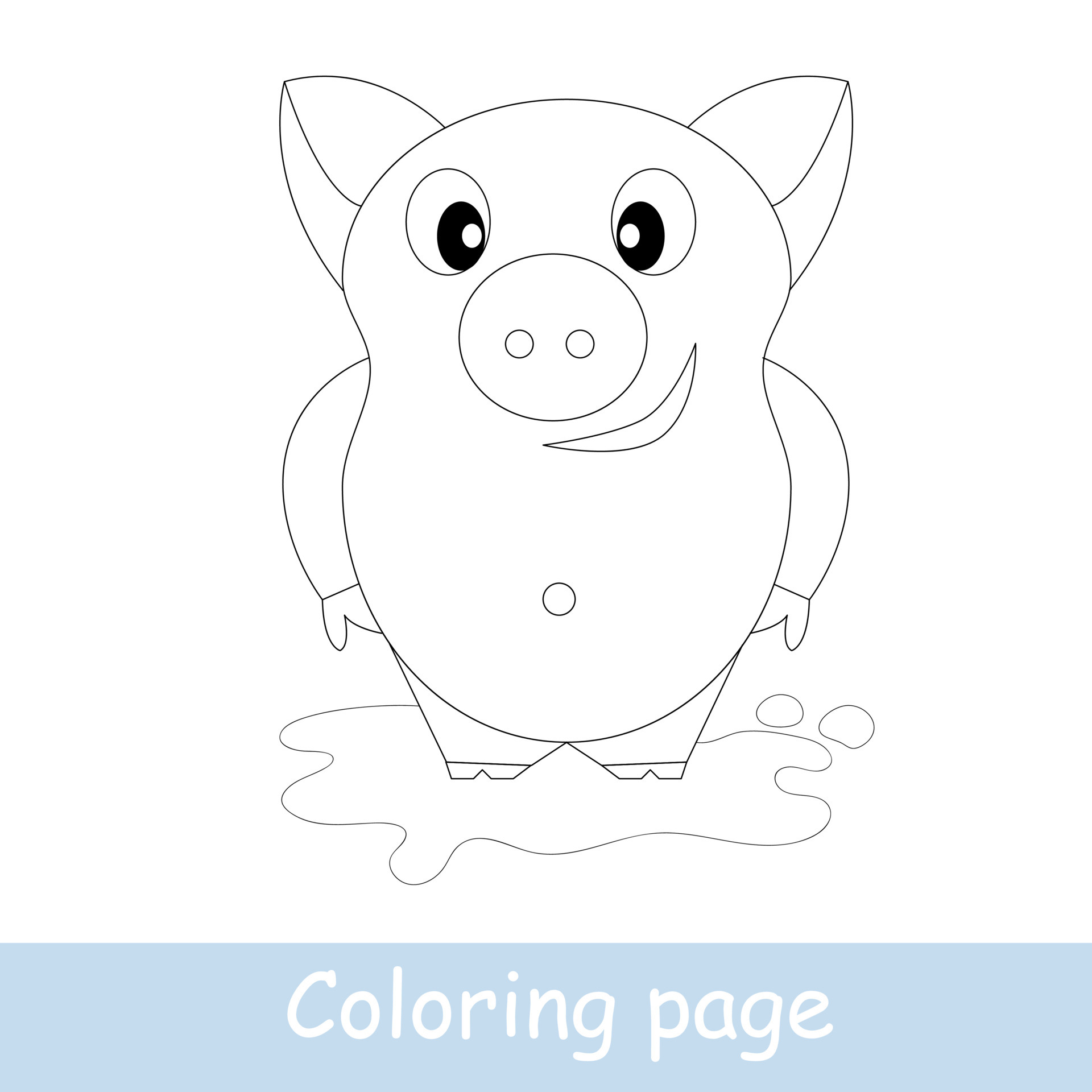 linda página para colorear de cerdito de dibujos animados. aprender a  dibujar animales. arte de línea vectorial, dibujo a mano. libro para  colorear para niños. 6970631 Vector en Vecteezy