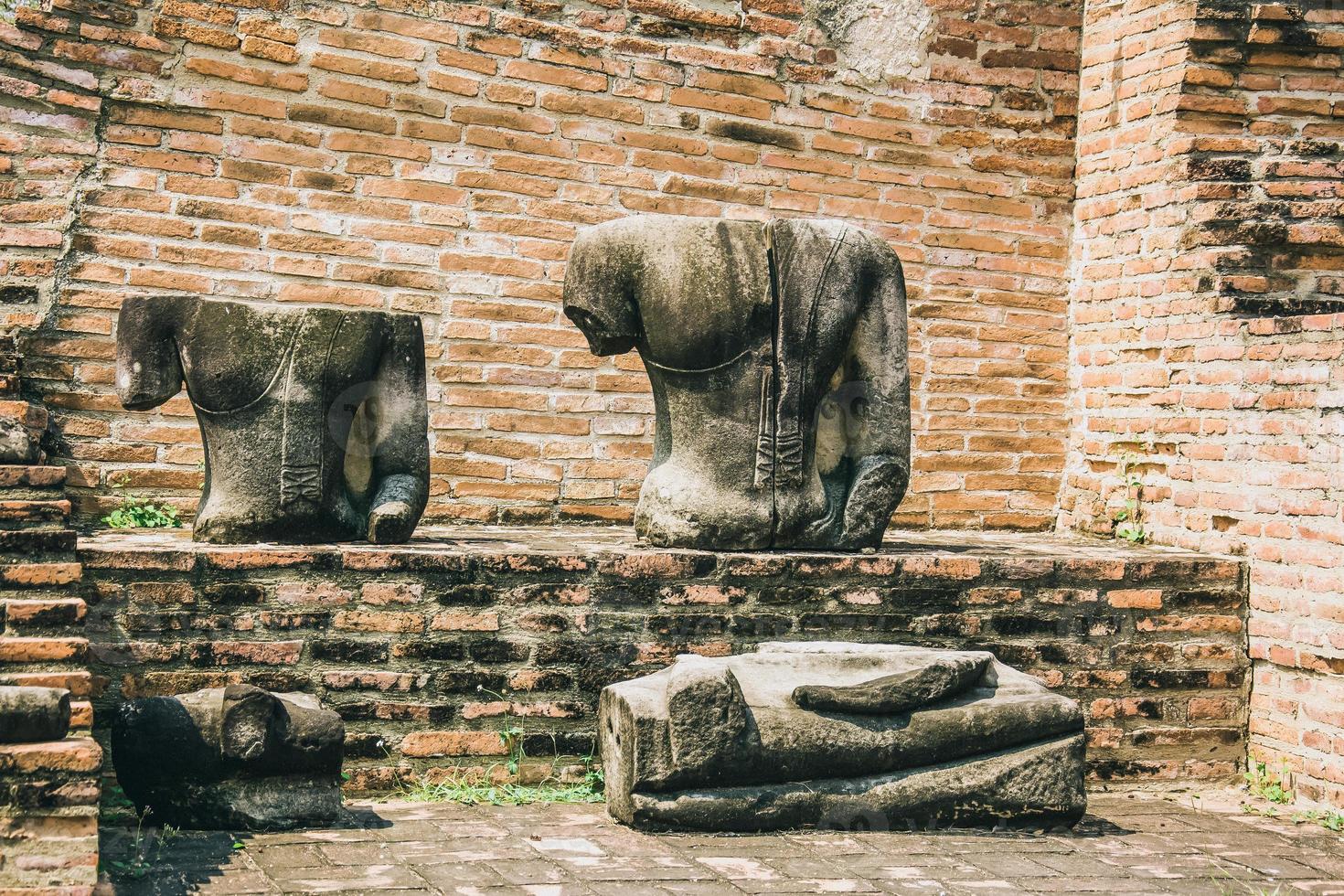 THAILAND Ruins and Antiques at the Ayutthaya Historical Park Tourists from around the world Buddha decay photo