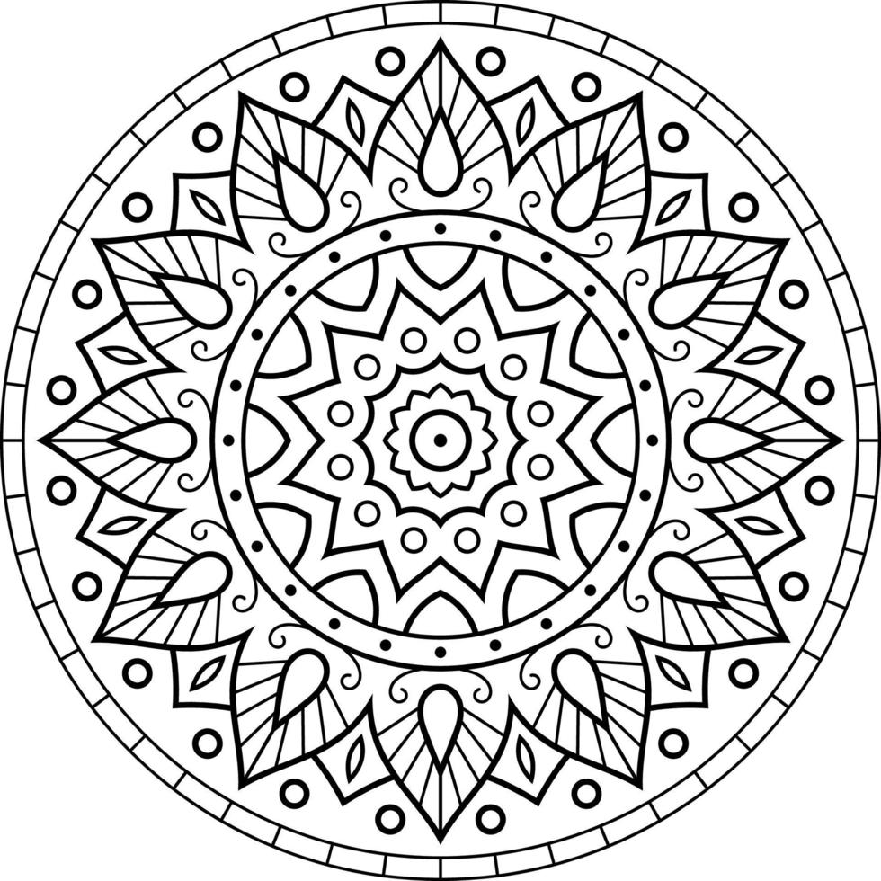 Ornamental mandala pattern design, decorative pattern in oriental style for coloring book page. doodle mandala on a transparent background vector