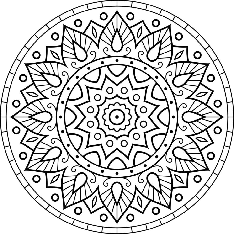 diseño de patrón de mandala ornamental, patrón decorativo en estilo oriental para colorear la página del libro. doodle mandala sobre un fondo transparente vector