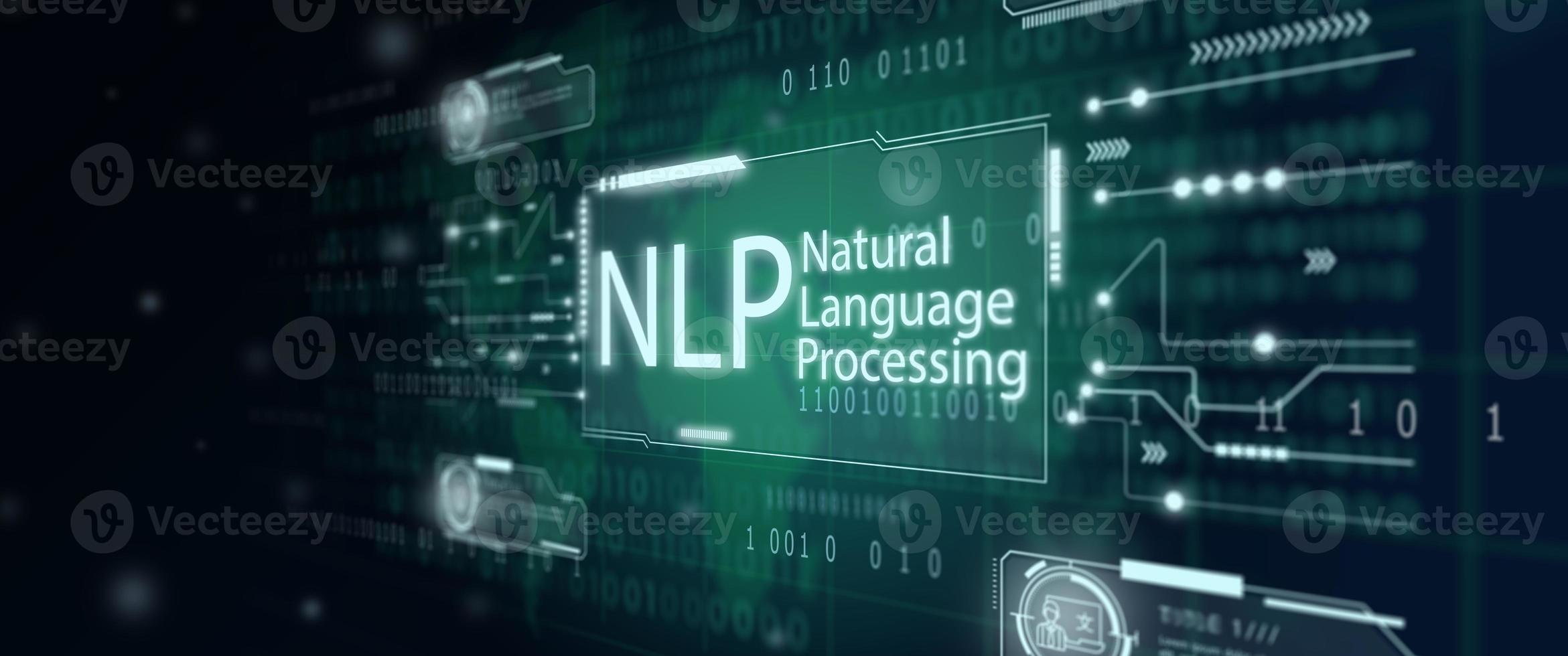 concepto de tecnología de computación cognitiva de procesamiento de lenguaje natural nlp. foto