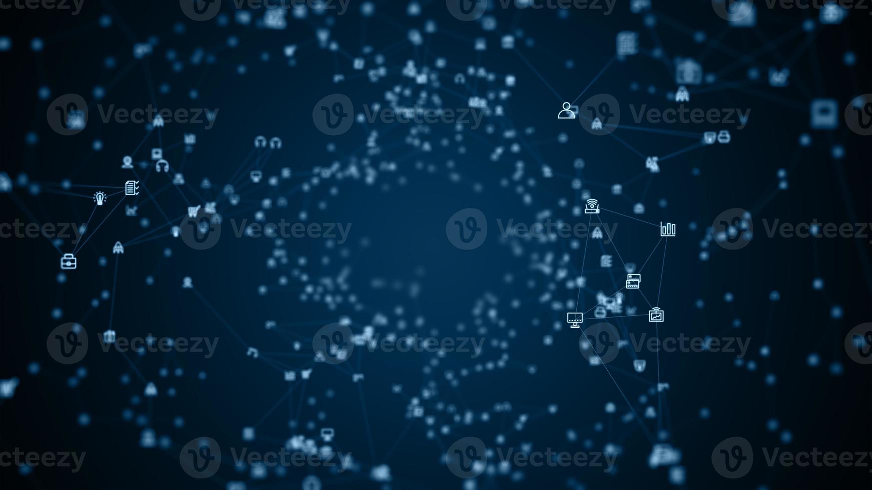Technology Digital Data Network Connection and Cyber Security Concept, Social network connections, 5g high-speed internet connection data analysis background. photo