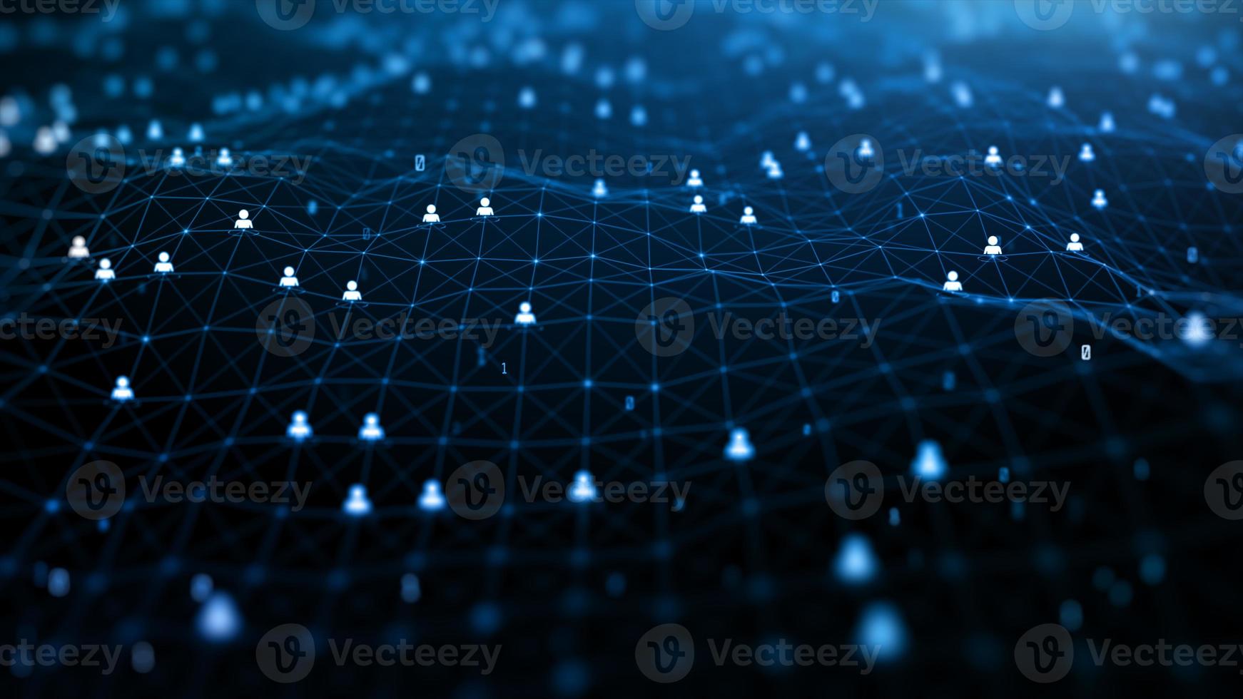 Connecting people icon on the internet. Global network connection. Technology Digital data network and cyber security background. 3d rendering photo