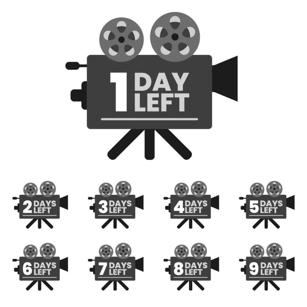 cinema movie film festival countdown number days left vector