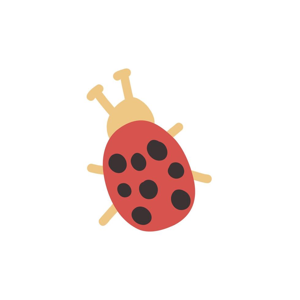 Red black ladybug hand drawn vector