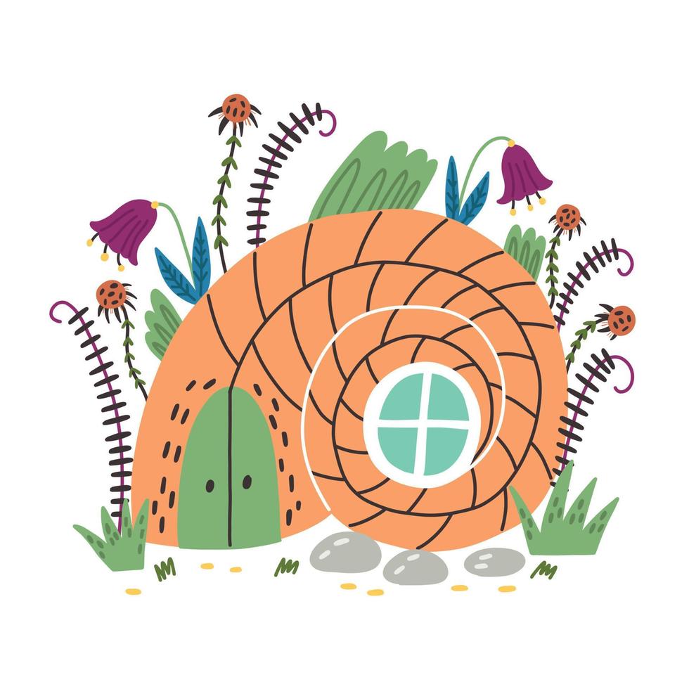 Forest home snail shell vector