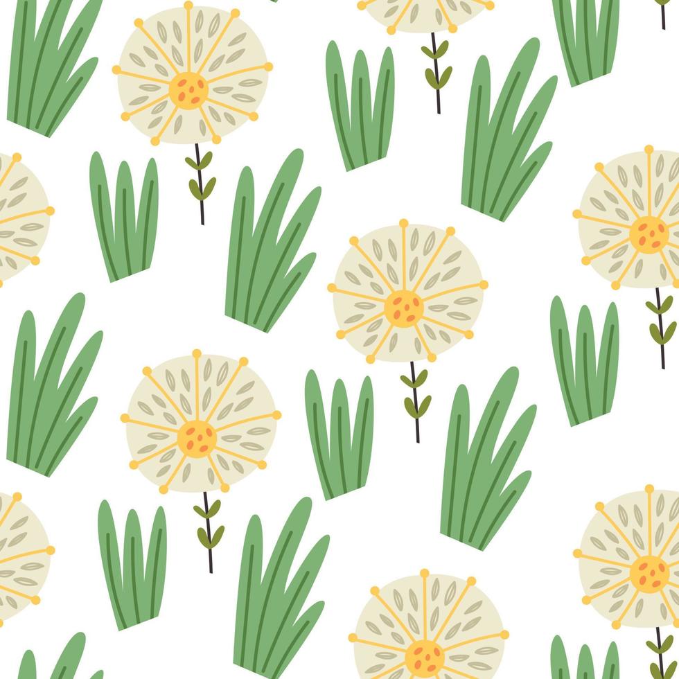 Plant pattern dandelion leaves vector