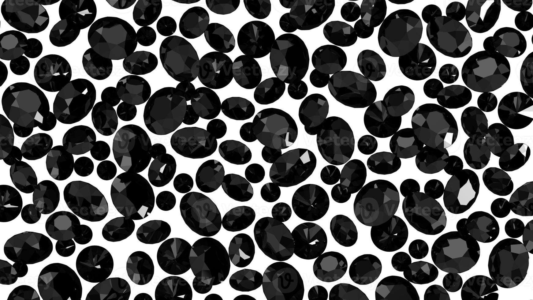 group of gems 3d rendered in black onyx photo