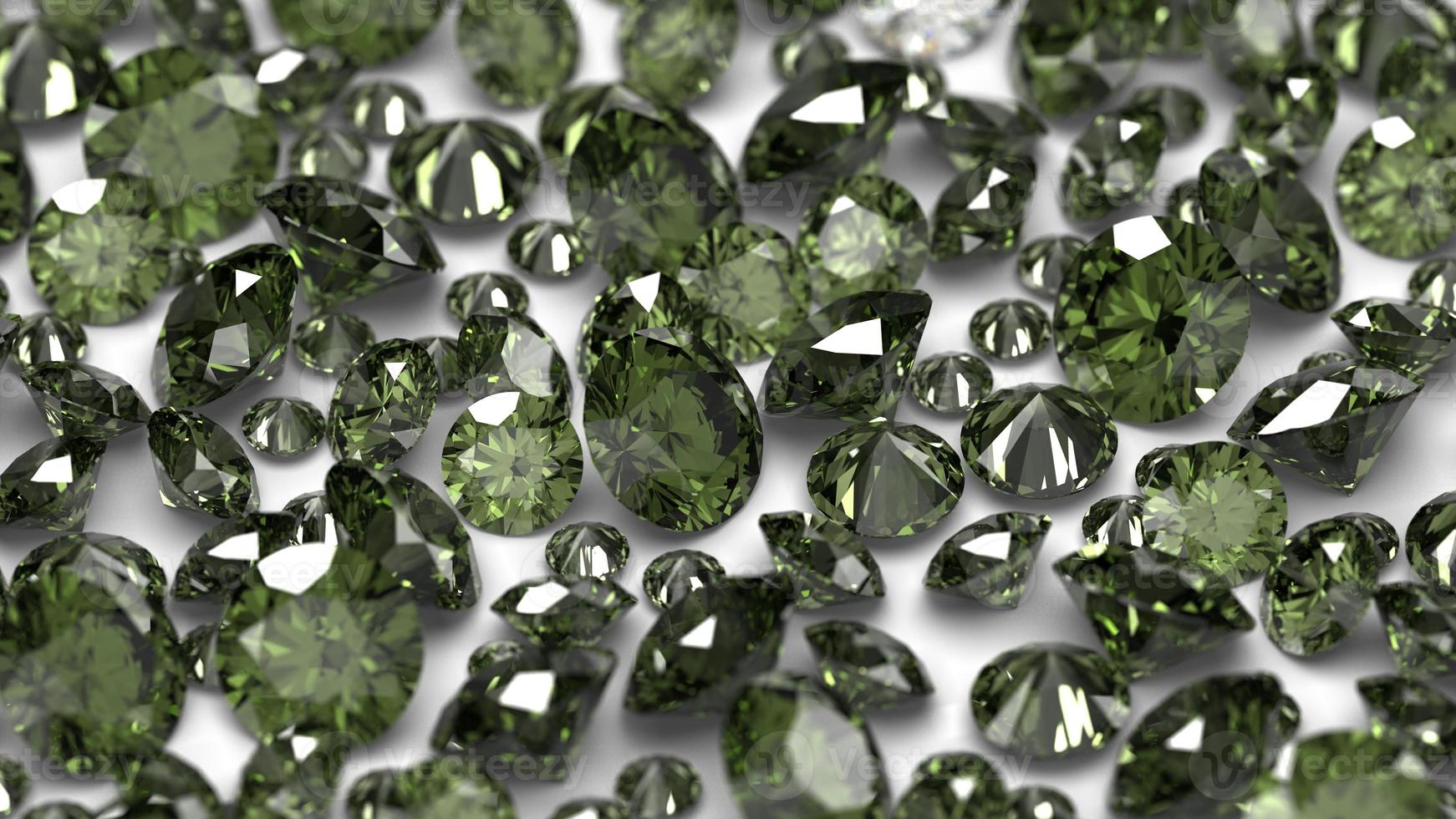 group of gems 3d rendered in actinolite photo