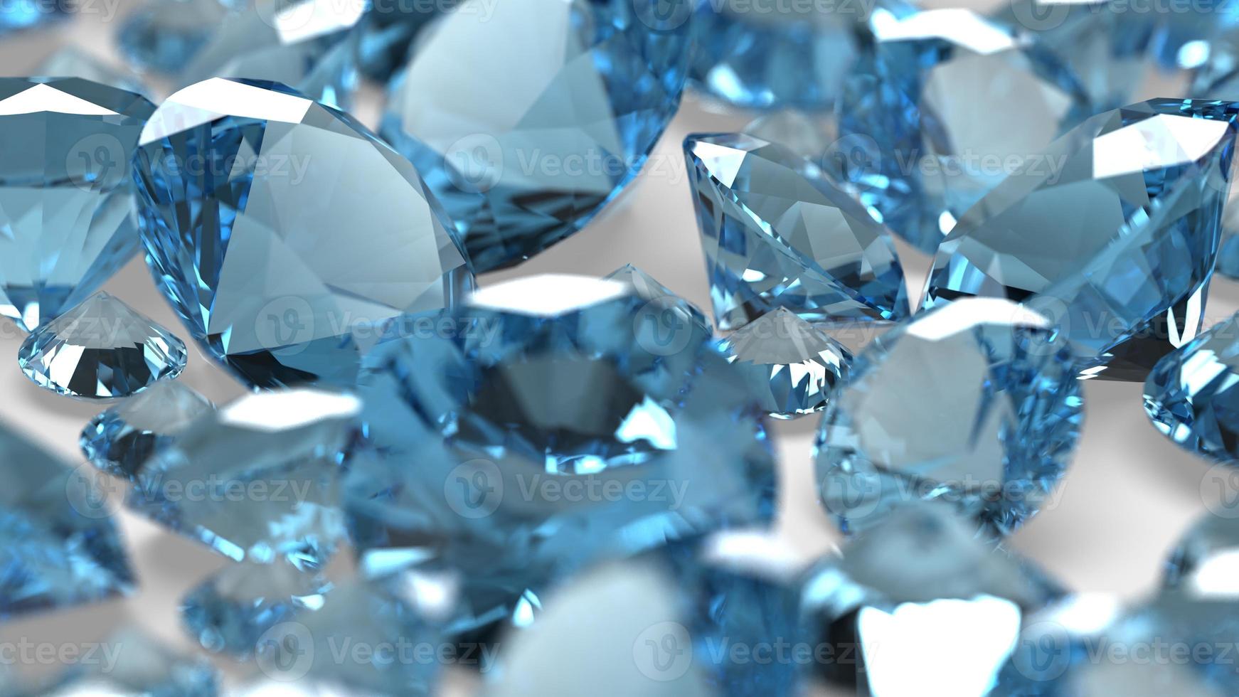 group of gems 3d rendered in aquamarine photo