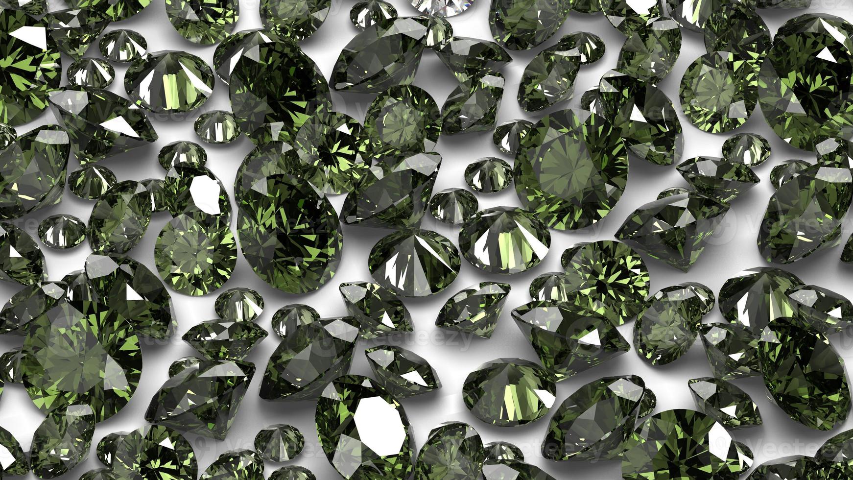 group of gems 3d rendered in actinolite photo