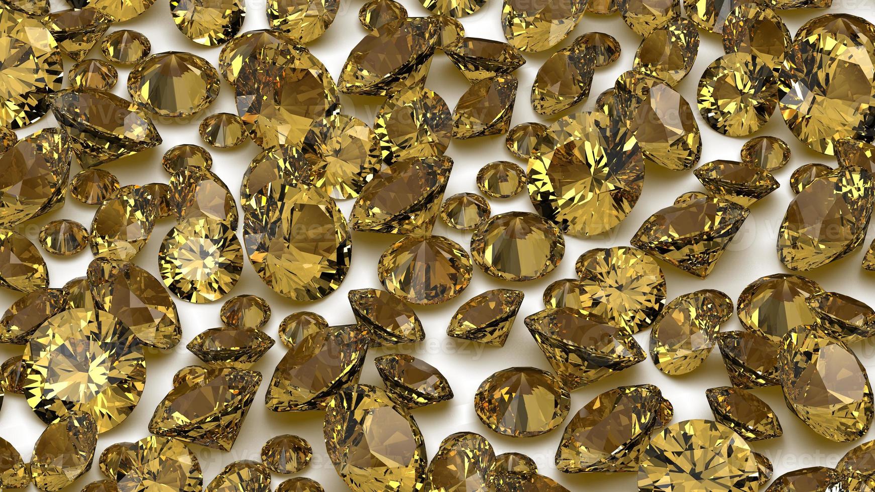 group of gems 3d rendered in citrine photo