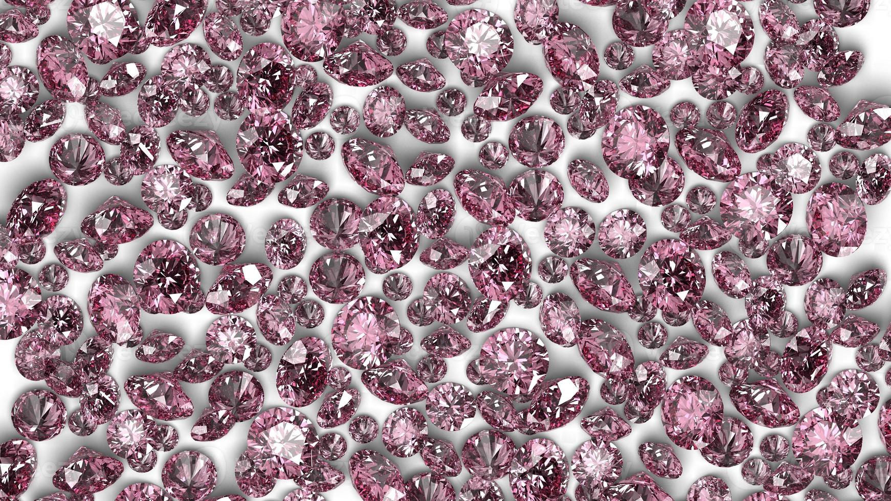 group of gems 3d rendered in pink tourmaline photo