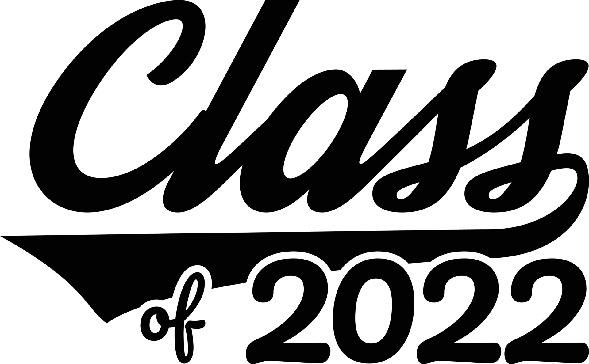 CLASS OF 2022. Graduation banner for high school, college graduate
