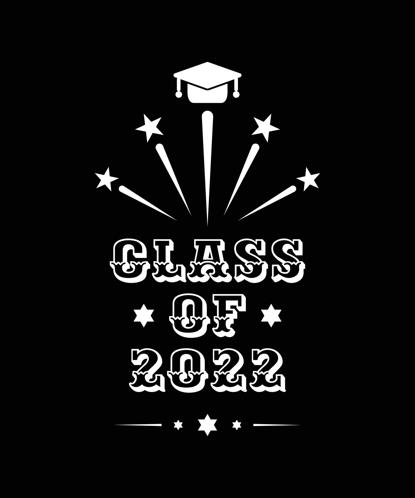 CLASS OF 2022. Graduation banner for high school, college graduate