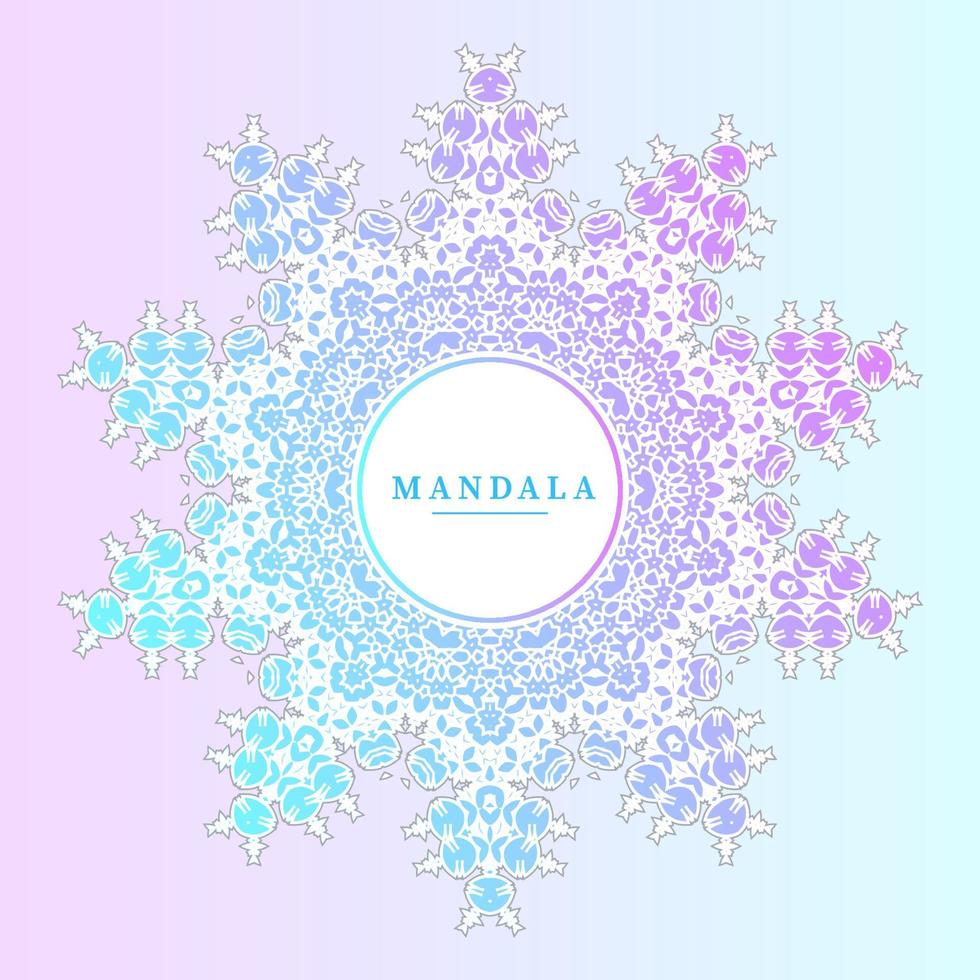 hermosa línea arte degradado mandala vector