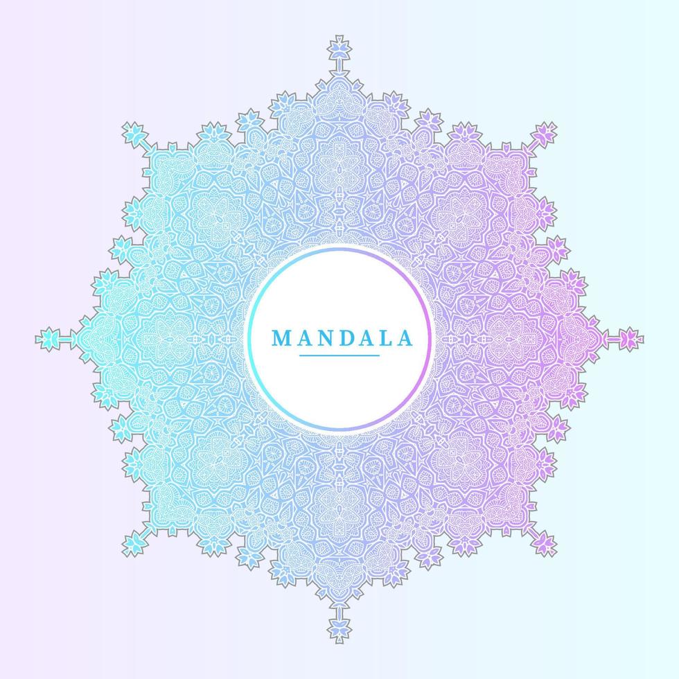 hermoso diseño de mandala degradado de arte lineal vector