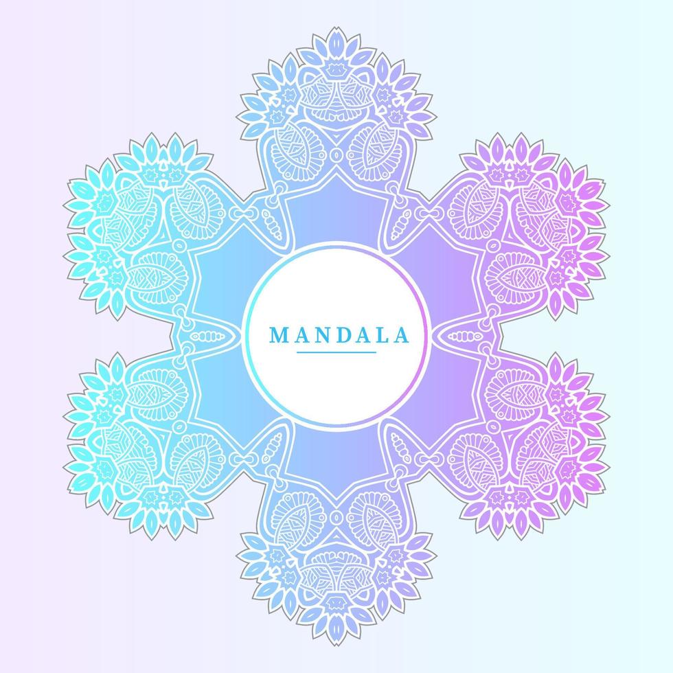 hermosa línea arte degradado mandala vector