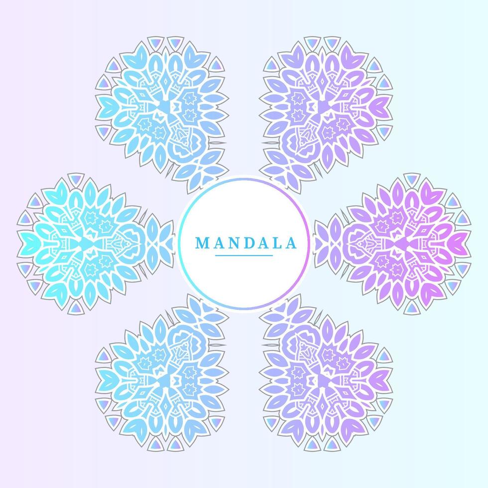 line art gradient mandala vector for design