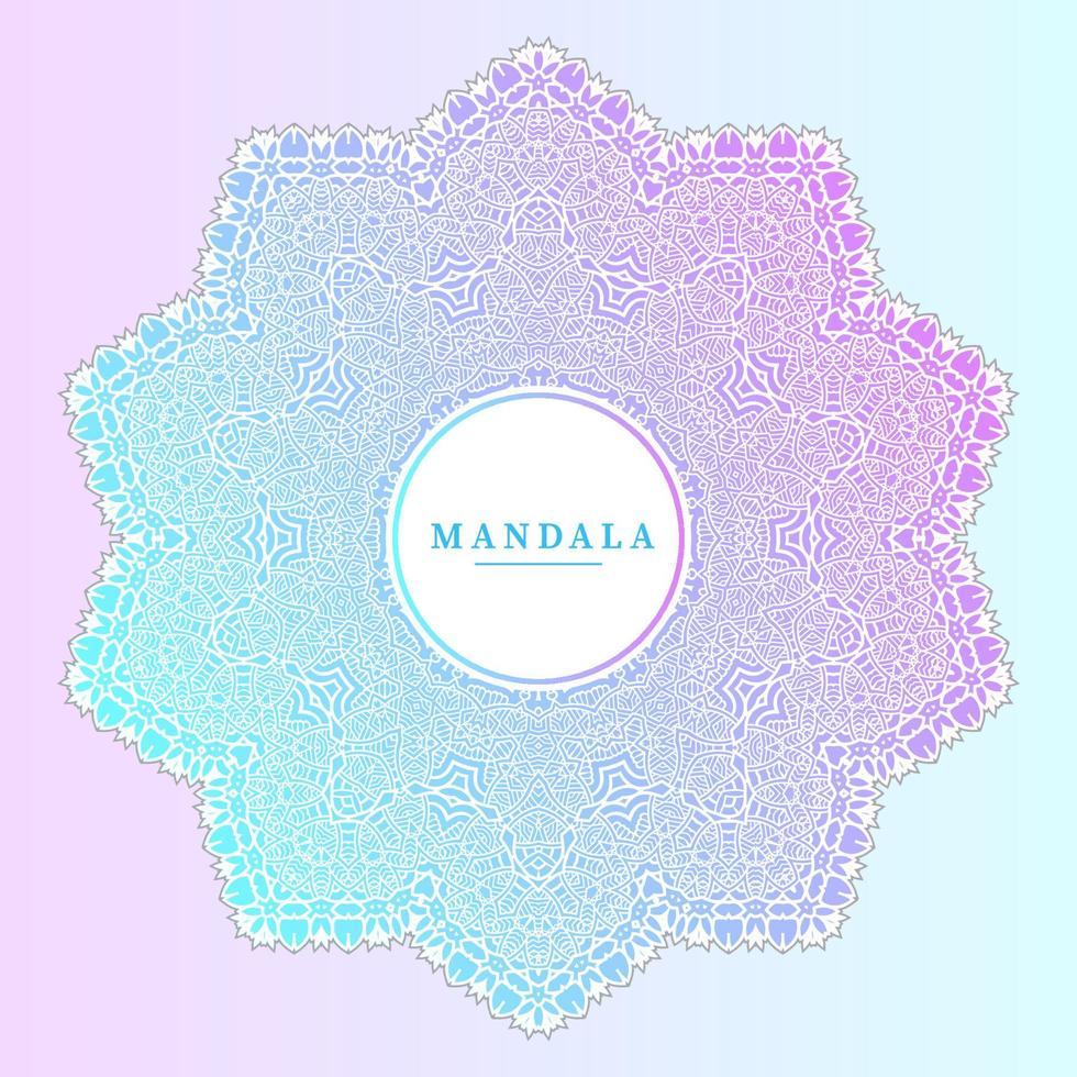 hermoso diseño de mandala degradado de arte lineal vector