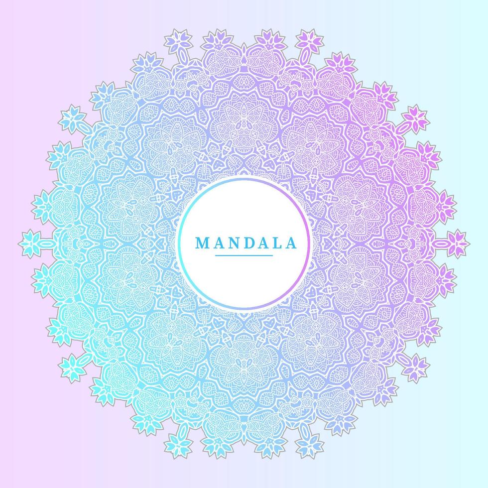 elegante diseño de mandala degradado de arte lineal vector