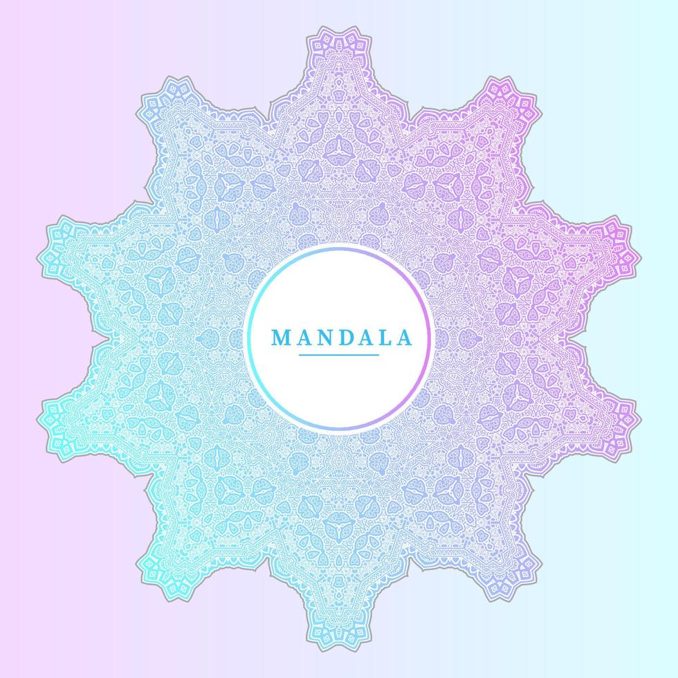 vector de mandala de arte de línea de degradado elegante para diseño