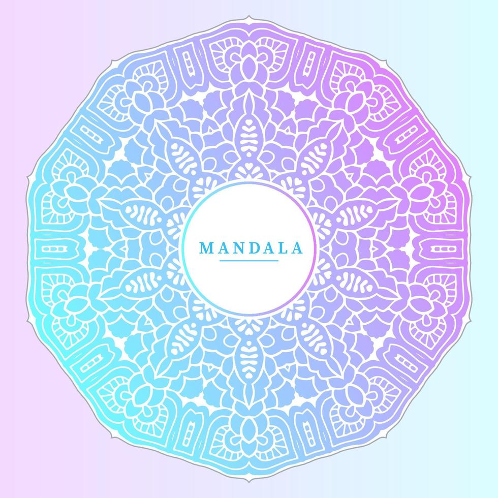 vector de mandala de arte de línea de degradado elegante para diseño