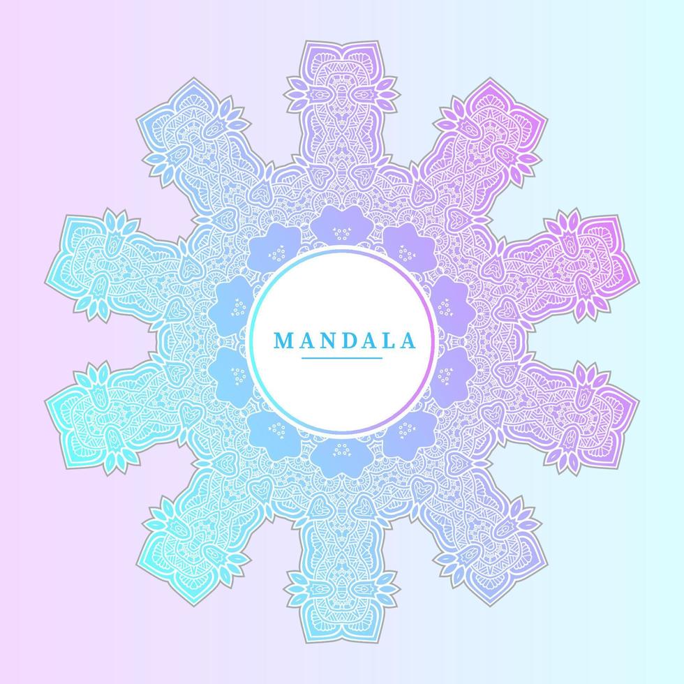 hermoso diseño de mandala degradado de arte lineal vector