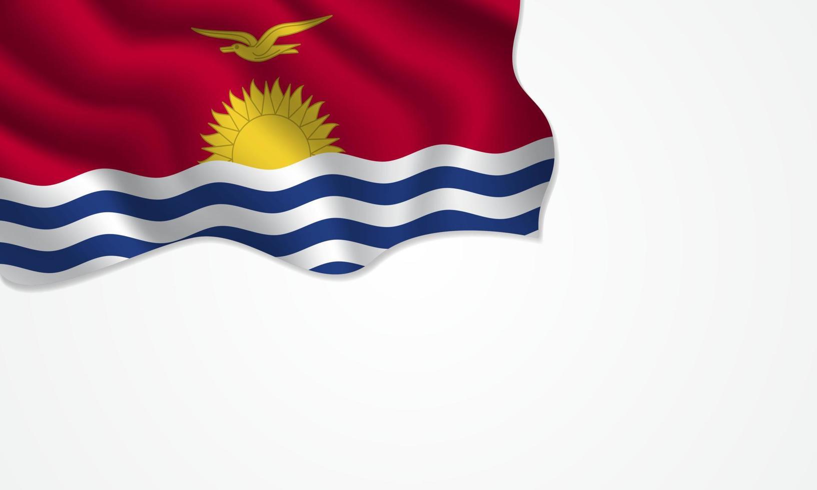 Kiribati flag waving illustration with copy space on isolated background vector