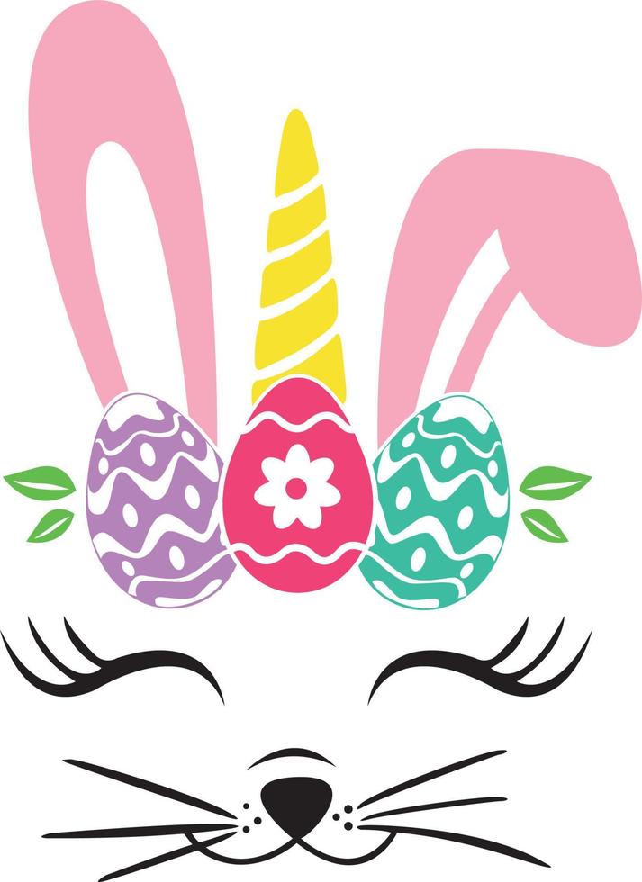 Cat Face Easter Bunny vector