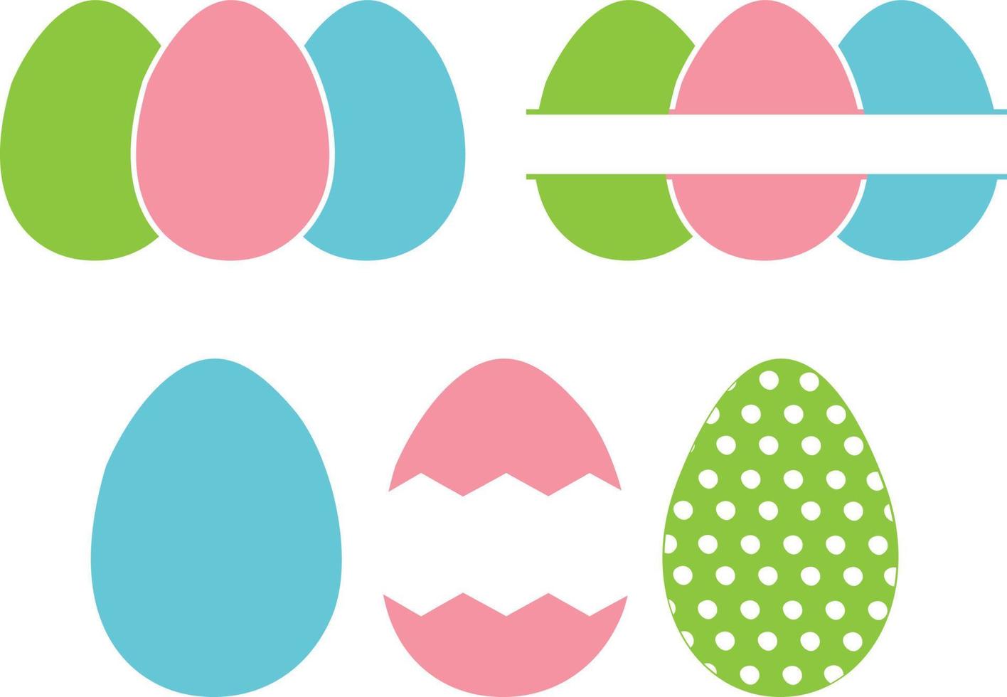 archivos de nombres divididos de huevos de Pascua vector