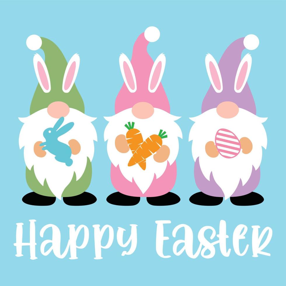 Happy Easter Gnomes Bunny vector