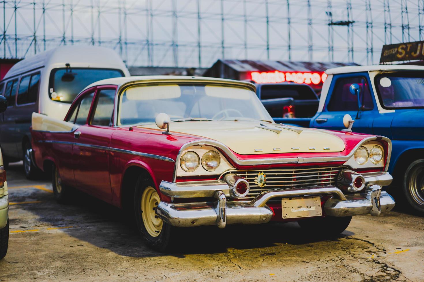 Bangkok, Thailand - 31 October 2021 - Vintage car on show park photo