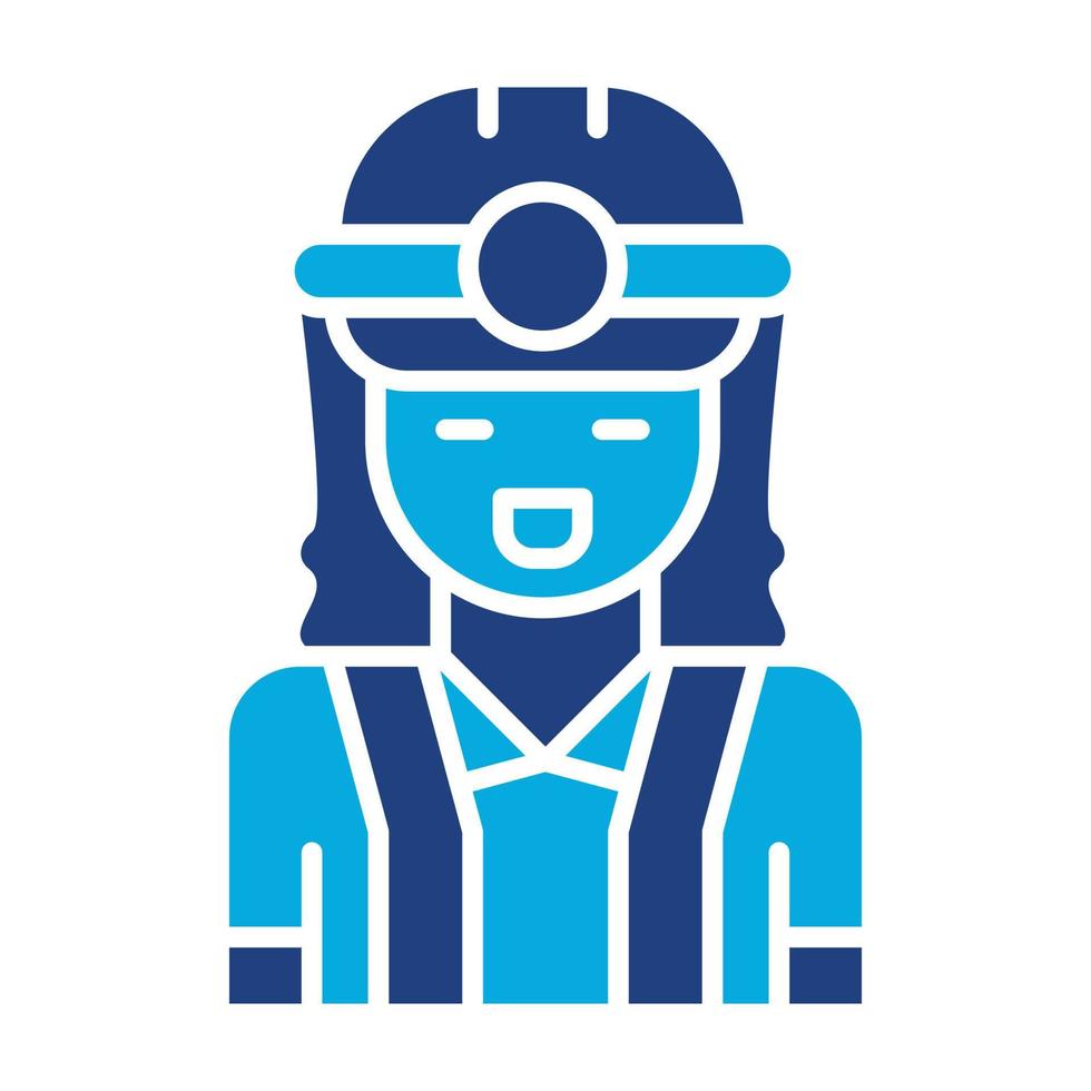 icono de glifo de ingeniero femenino vector