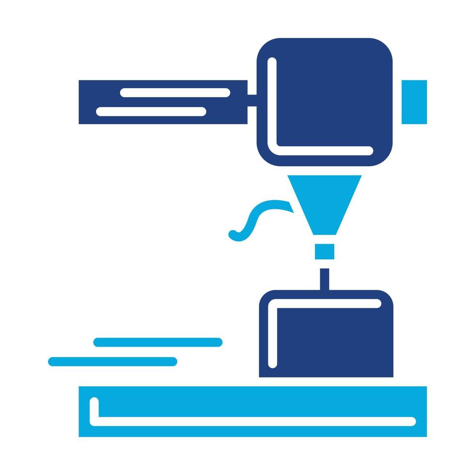 3D Printer Glyph Icon vector